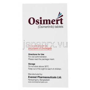 オシメルト, オシメルチニブ 80mg 30錠, エベレスト製薬, 箱, 側面情報,使用方法,保管方法