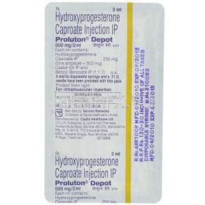 Proluton Depot, ヒドロキシプロゲステロンカプロン酸エステル 注射 包装　情報