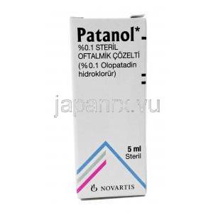 パタノール点眼液,オロパタジン塩酸塩,  0.1% 5ml, 箱表面