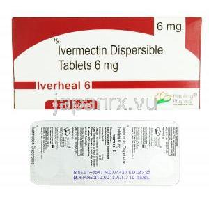 イベルヒール,イベルメクチン 6 mg 錠, 箱表面, シート