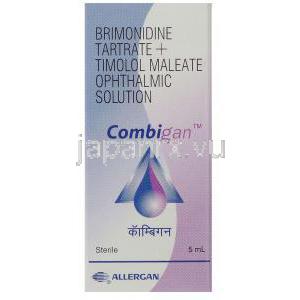 ブリモニジン酒石酸塩 / チモロールマレイン酸塩,  コンビガン Combigan 点眼薬 (Allergan) 箱