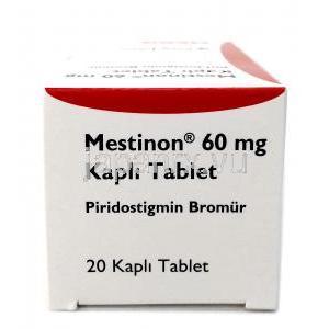 メスチノン, ピリドスチグミン 60mg, 製造元：Meda Pharmaceuticals Ltd, 箱情報, 成分