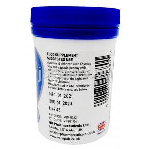 Valupak, Omega-3-acid ethyl esters, 1000mg, 30capsules, BR Pharmaceuticals Ltd, Bottle information, Mfg date, Exp date