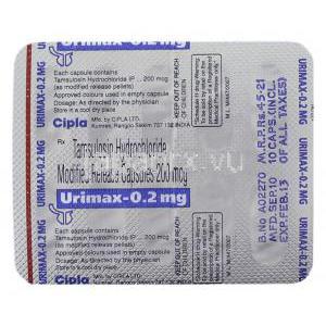 タムスロシン, Urimax , 0.2 mg 包装