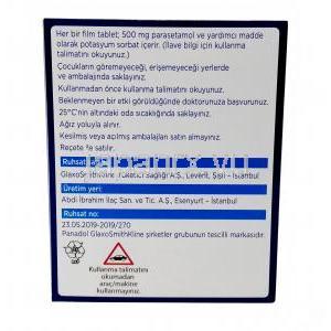 Panadol Regular, Paracetamol 500mg, GSK, Box information