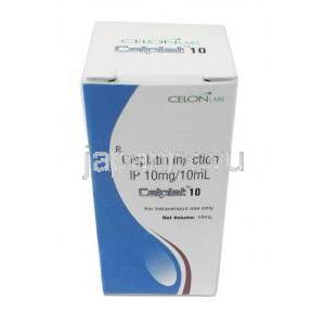 セルプラ 10, シスプラチン 10 mg(10mLあたり), 注射 10mL, 製造元：Celon, 箱裏面