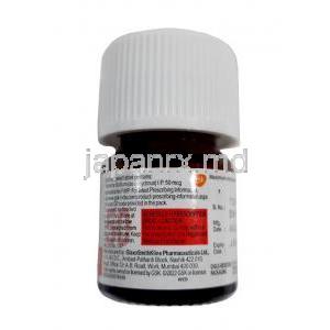 エルトロシン,  レボチロキシン  50 mg,製造元： GSK, ボトル情報