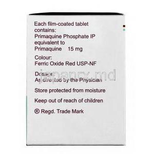 マリリッド DS, プリマキン 15 mg,製造元： Ipca Lab, 箱情報, 成分