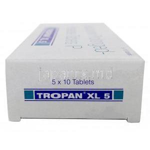 トロパン XL 5, オキシブチニン 5mg,製造元： Sun Pharma, 箱側面 2