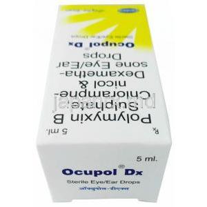 オキュポル DX 点耳/点眼薬 ,クロラムフェニコール/ デキサメタゾン/ ポリミキシンB, 箱上面