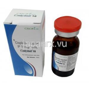 セルプラ 10, シスプラチン 10 mg(10mLあたり), 注射 10mL, 製造元：Celon, 箱, ボトル