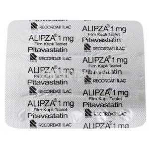 アリプザ 1mg, ピタバスタチン 1 mg, 製造元：Pierre Fabre, シート情報