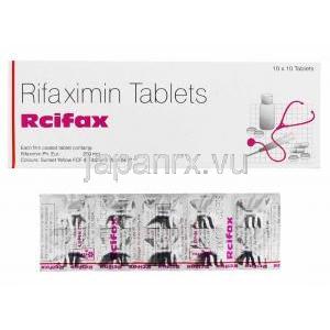 ルシファックス Rcifax, キシファクサン ジェネリック, リファキシミン 200mg 錠 (Lupin) 箱、錠剤