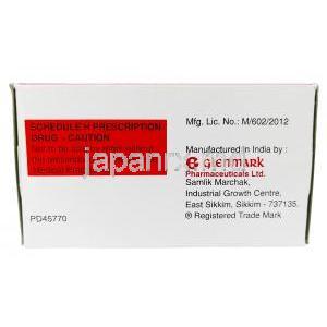 ジテン,テネリグリプチン 20 mg, 製造元：Glenmark Pharmaceuticals, 箱情報, 製造元