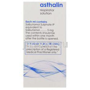 アスタリン Asthalin, サルブタモール 0.5% 吸入液 15 ml (Cipla) 成分