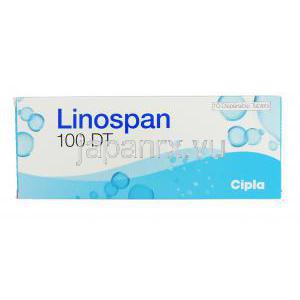 リネゾリド (ザイボックス ジェネリック),  リノスパンＤＴ LINOSPAN DT 100mg 分散型錠 (Cipla) 箱