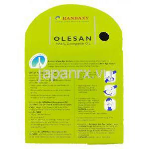 オレサン Olesan 10mg 鼻充血除去 ・ 鼻づまり改善 ハーブオイル (Ranbaxy) 包装裏面