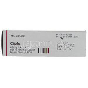 リスニア MD Risnia MD, リスパダール ジェネリック, リスペリドン 3mg 錠 (Cipla) 製造者情報