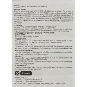 エソメプラゾール(ネキシウム ジェネリック), ネクスプロ Nexpro IV 40mg 注射 (Torrent) 情報シート7