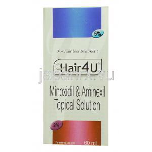 ヘアフォーユー Hair4u ミノキシジル・アミネキシル配合5% 頭皮外用液　(Glenmark)