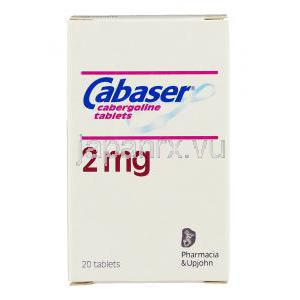 カバサール Cabaser, カベルゴリン 2mg 錠 (Pharmacia Upjohn) 箱