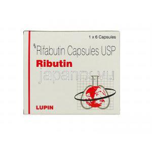 リブチン Ributin , ミコブティンカプセル ジェネリック, リファブチン 150mg カプセル (Lupin) 箱