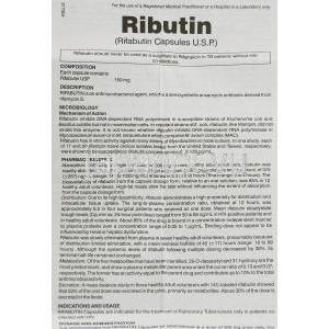 リブチン Ributin , ミコブティンカプセル ジェネリック, リファブチン 150mg カプセル (Lupin) 情報シ