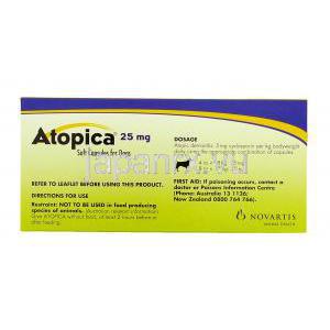 アトピカ Atopica 50 mg (Novartis) 箱裏面