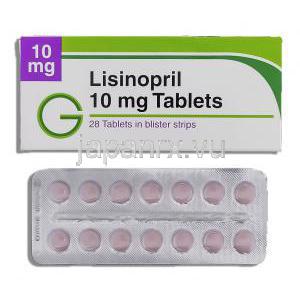 ゼストリル  ジェネリック, リシノプリル Lisinopril  10mg 錠 (Bristol)