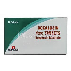 ドクサゾシン Doxazosin, カルデナリンジェネリックド, キサゾシン 4mg 錠 (Medreich) 箱