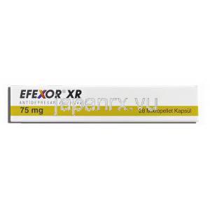 エフェクサーER Efexor XR, ベンラファキシン 75mg カプセル (Pfizer) 箱側面