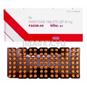 ファモチジン 40MG 錠 (Cadila Pharmaceuticals ) 箱、錠剤