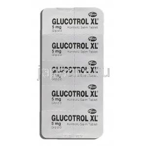 グルコトロールＸＬ　Glucotrol XL, グリピジド 5mg 錠 (Pfizer) 包装裏面