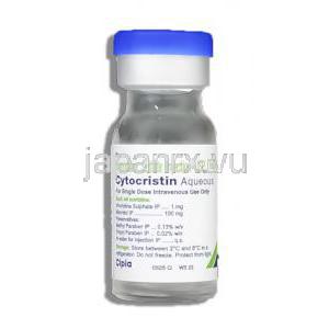 シトクリスチン Cytocristin, オンコビン ジェネリック, ビンクリスチン 1mg/ 1ml 注射 (Cipla) バイアル