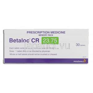 ベタロックCR Betaloc CR, コハク酸メトプロロール 23.75mg 箱 (アストラゼネカ社) 箱裏面