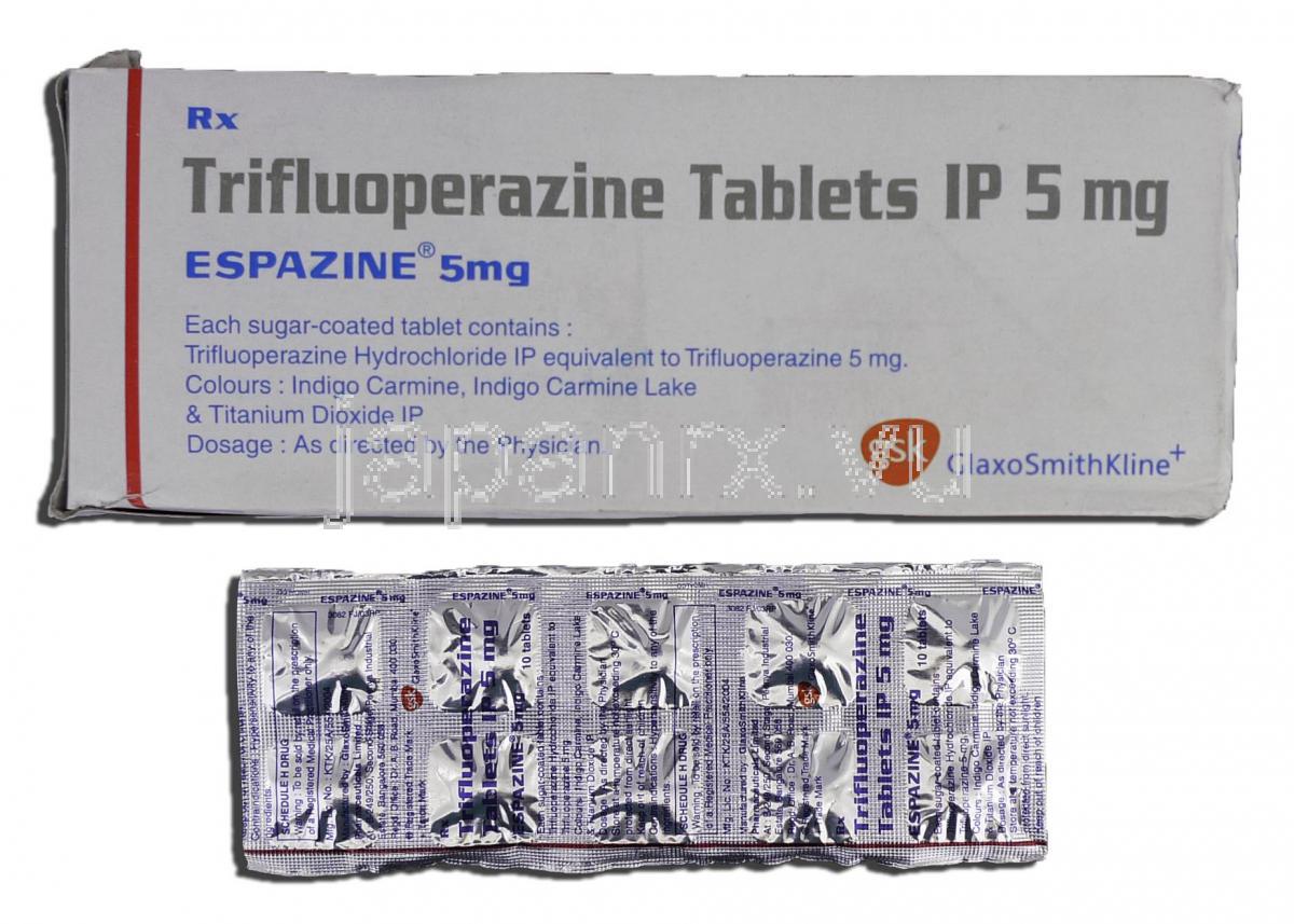 エスパジン Espazine, ステラジン ジェネリック, トリフロペラジン, 5mg, 錠