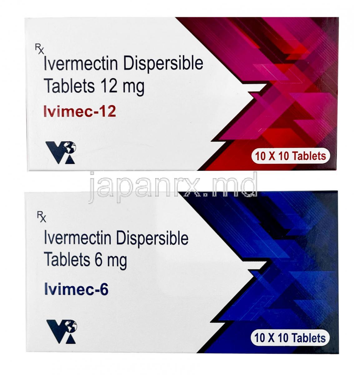 イビメック (イベルメクチン) 6mg 箱、錠剤