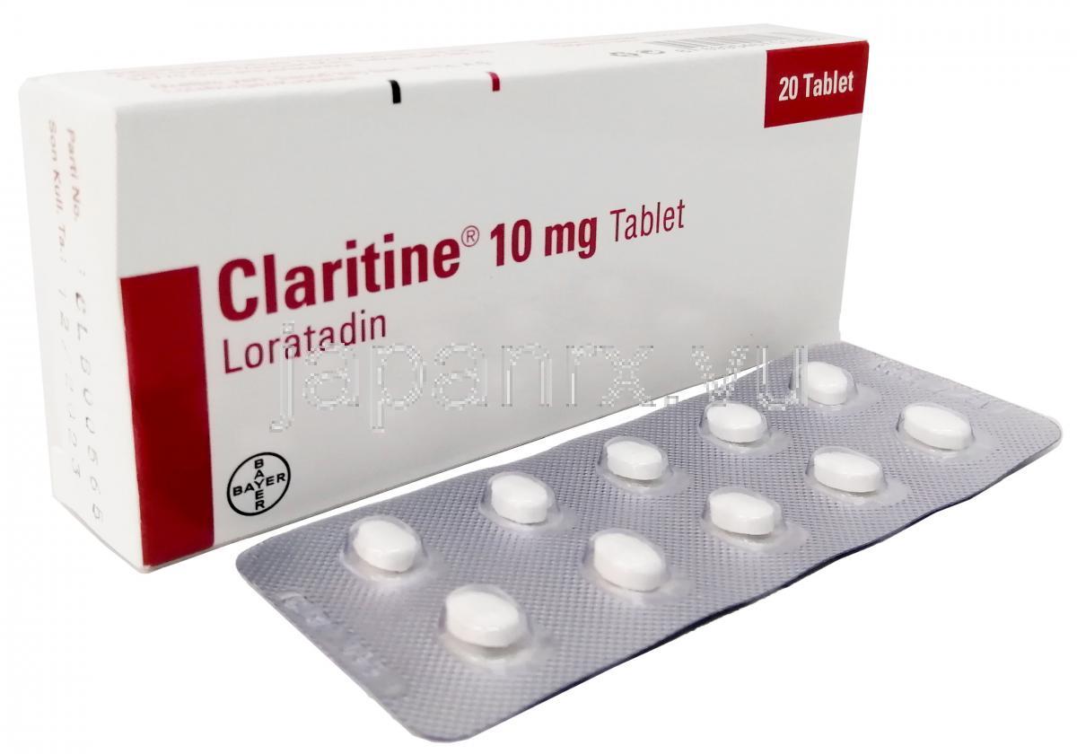クラリチン,ロラタジン 10mg, 20錠, 製造元：バイエル(Bayer) , 箱, シート