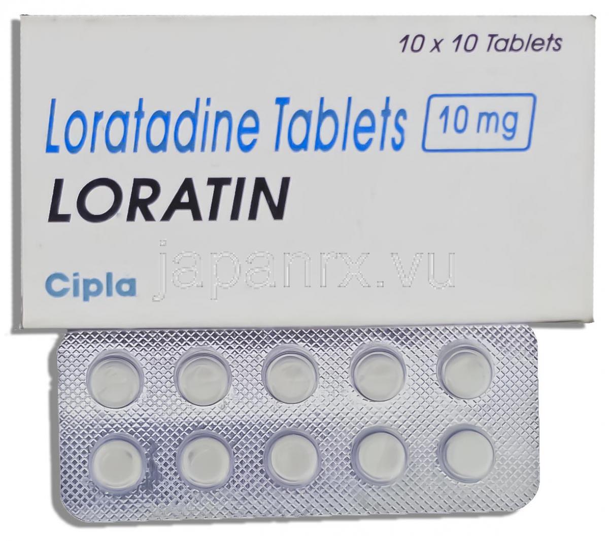 ロラタジン  （クラリチン ジェネリック）, ロラチン Loratin 10mg 錠 (Cipla)